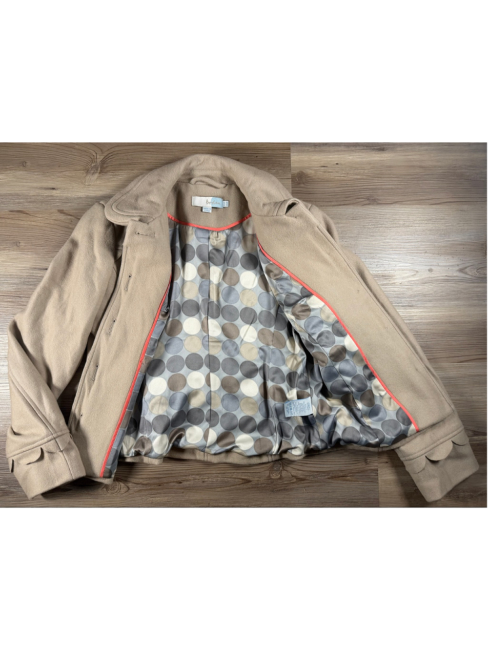 cream wool-blend cropped jacket by Boden sz 4 - Picture 9 of 10